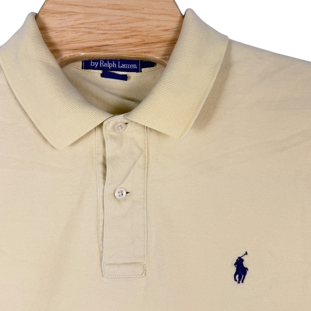 Vintage Polo Ralph Lauren Polo Shirt Men XL Pastel Yellow Blue Pony Classic Prep